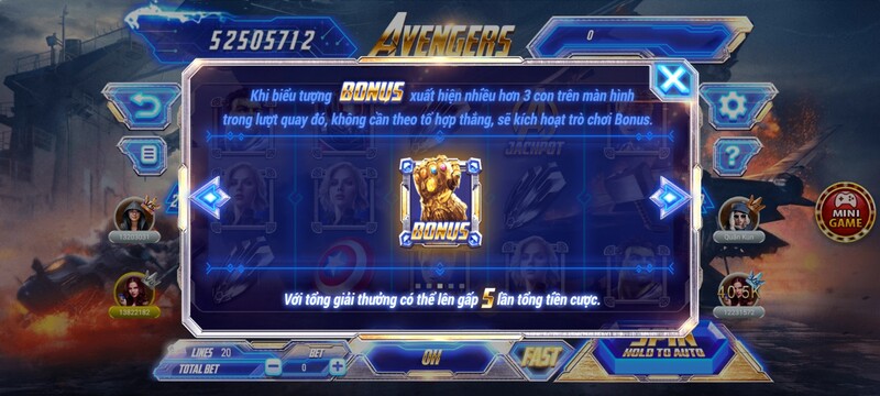 thưởng nổ hũ avengers tdtc