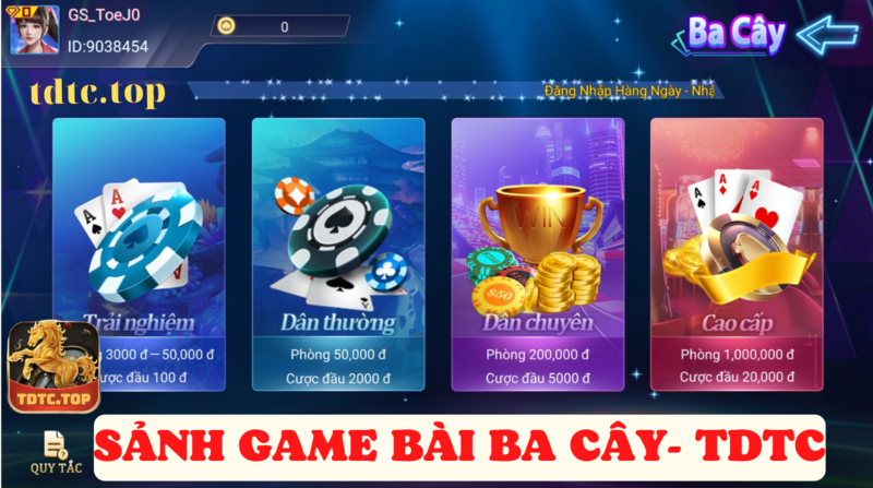 sảnh game bài ba cây tdtc