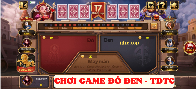 cách chơi game đỏ đen tdtc